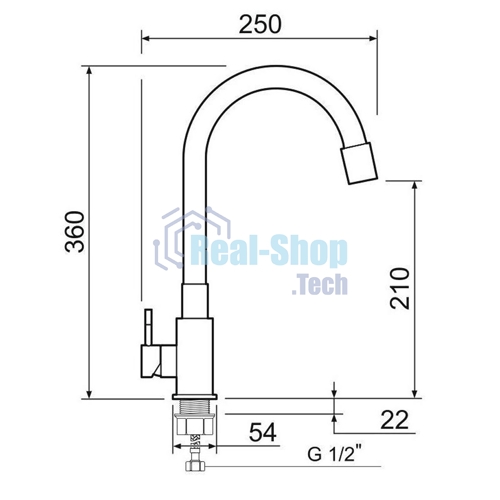 SUS124W-016F Смеситель для кухни, ø35