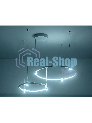 Подвесной светодиодный светильник Ambrella light FL5521/2+6 WH белый 45W 3000K/4200K/6400K D600/400*1300 (без ПДУ)