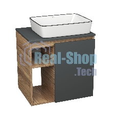 Тумба Bau Dream Blackwood 60 правая, графит, раковина BAU Hotel Black Rand 48х37