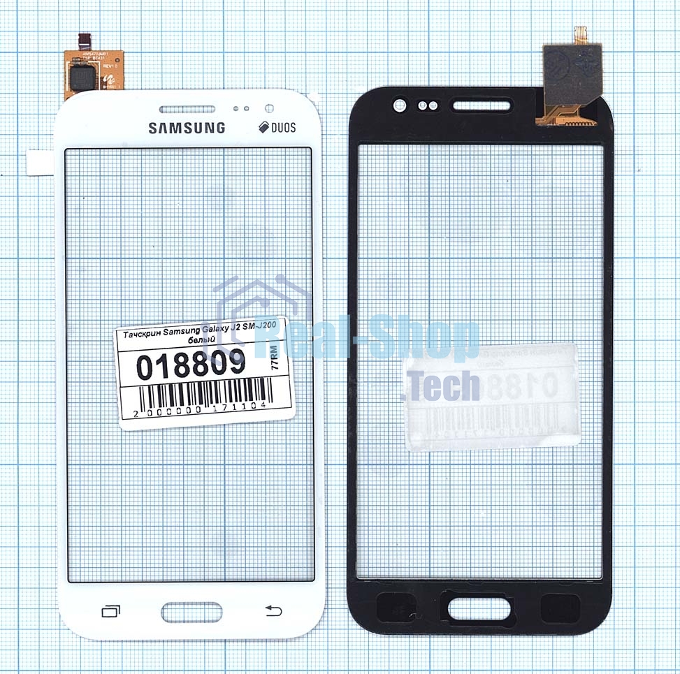 Сенсорное стекло (тачскрин) для Samsung Galaxy J2 SM-J200 белое