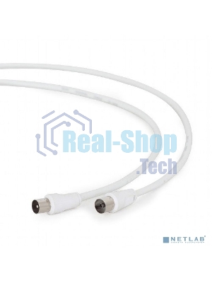 Кабель телевизионный Cablexpert CCV-515-W-3M, Coaxial M/F, белый, 3м