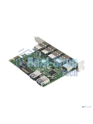 Контроллер ExeGate EXE-317 PCI-E 2.0, 5*USB 3.0 ext + 2*USB 3.0 int, разъем доп.питания (OEM)