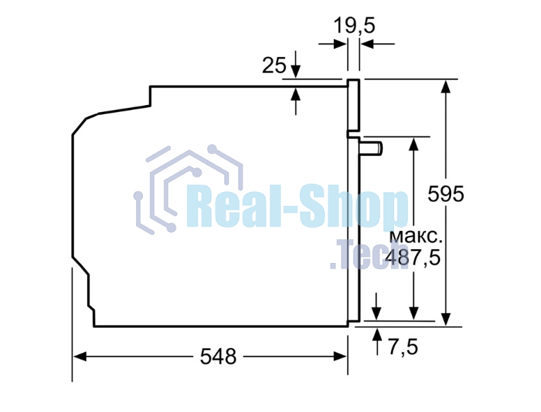 Электрический духовой шкаф с конвекцией Bosch HBG578EB3, объем 71 л, 10 режимов, автопрограммы, очистка пиролитическая + паровая, 4 стекла в дверце, направляющие проволочные + телескопические (1 уровень)