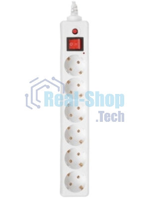 Сетевой фильтр Buro 600SH-16-3-W 3 м, 6 розеток, белый, коробка