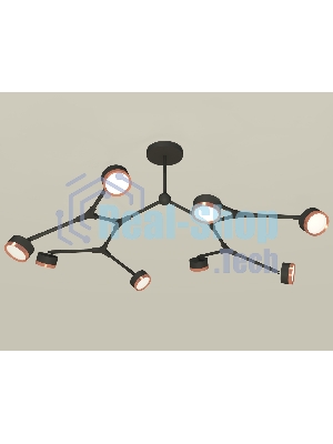 Светильник Ambrella light XB9060153/8 SBK/PPG черный песок/золото розовое полированное GX53 (C9060, N8126)
