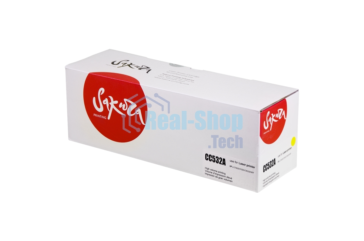 Картридж лазерный Sakura CC532A для HP Color LaserJet CM2320fxiMFP/CM2320nMFP/CM2320nfMFP/CP2025/CP2025n/CP2025dn/CP2025x, желтый, 2800 к