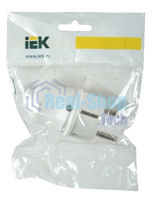 Вилка IEK EVP10-16-01-K01 ВПп10-01-Ст разборная прямая с з/к 16А белая