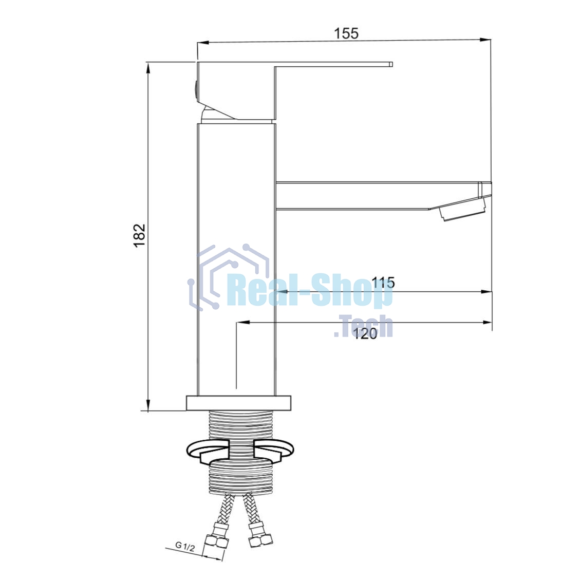SUS125BL-001F Смеситель для умывальника, ø35
