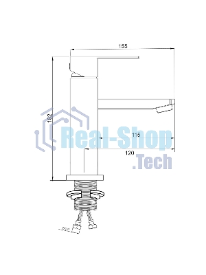 SUS125BL-001F Смеситель для умывальника, ø35