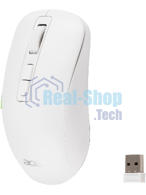 Мышь беспроводная Acer OMR311 белый, 2400 dpi, радиоканал, Bluetooth, USB, кнопки - 7