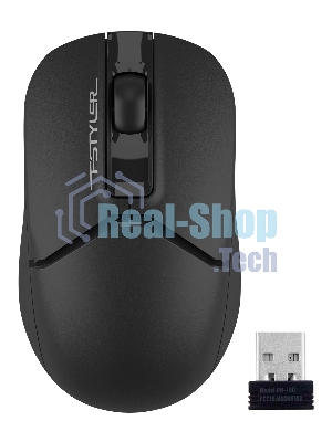 Мышь беспроводная A4Tech Fstyler FG12 черный, 1200 dpi, радиоканал, USB, кнопки - 3