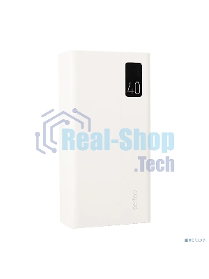 Портативный аккумулятор Perfeo Powerbank MOUNTAINS 40000 mAh/LED дисплей/PD + QC 3.0/Type-C/4 USB/Выход: 3A, max 22.5W White (PF_D0160)
