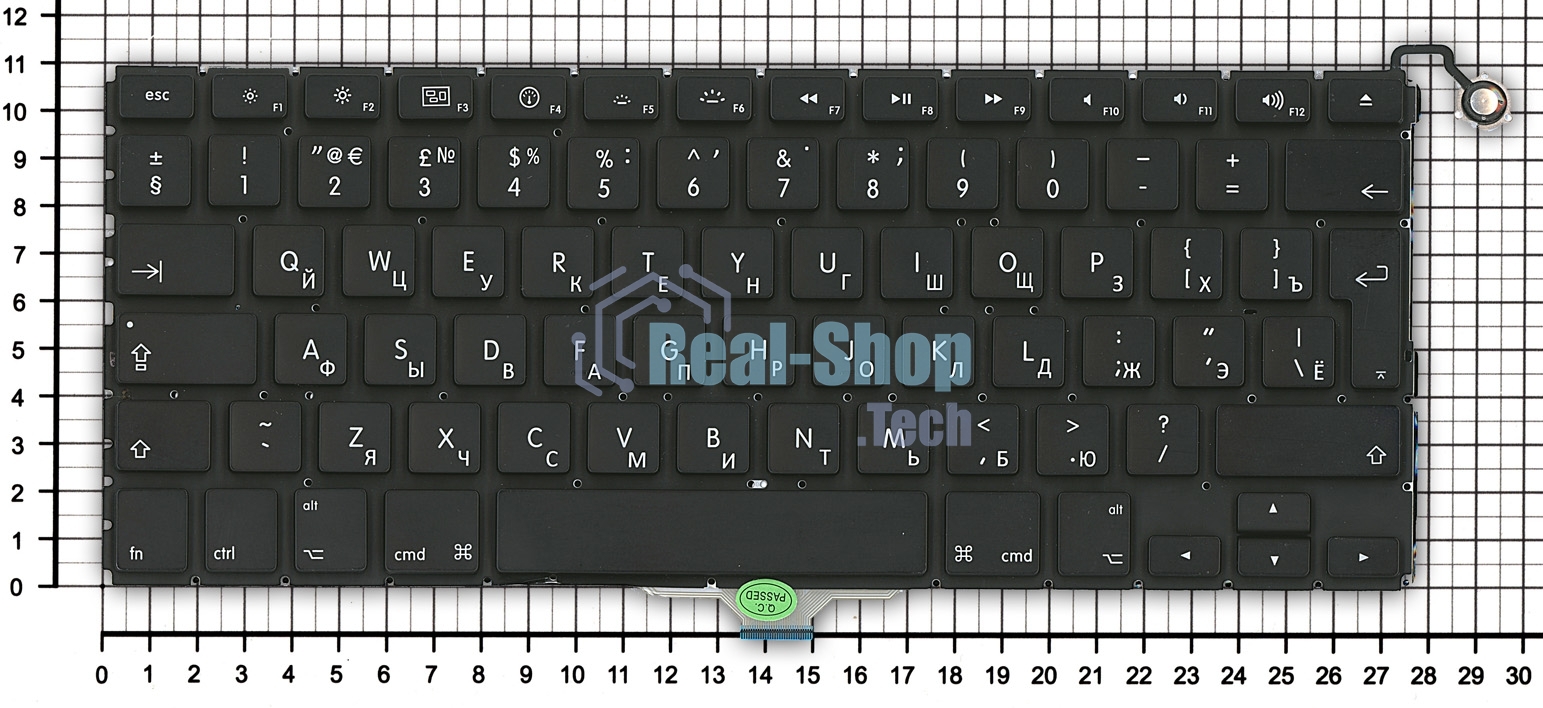 Клавиатура для ноутбука MacBook Air A1304 A1237 13.3 черная большой ENTER