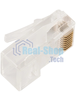 Коннектор LANMASTER RJ45 тип EZ, 8P8C, UTP, Cat.5e, универсальный, со вставкой, покрытие 50 микрон,100 шт.