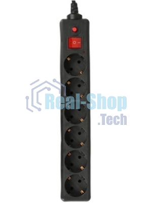 Сетевой фильтр Buro 600SH-16-5-B 5 м, 6 розеток, черный, коробка