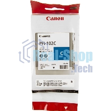 Картридж струйный Canon PFI-102C (0896B001) голубой (130 мл.) для Canon imagePROGRAF iPF605, iPF610., iPF650, iPF655, iPF710, iPF750, iPF755, LP17, iPF510