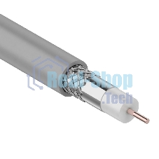 Кабель коаксиальный Rexant RG-8X, 50 Ом, CCS/Al/Al, 75%, бухта 100 м, серый