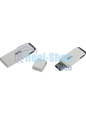 Флешка USB Netac U185 (NT03U185N-064G-20WH), 64Gb, USB 2.0, R/W 25/10, белый/серый