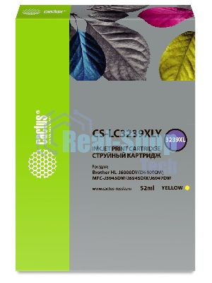 Картридж струйный Cactus CS-LC3239XLY желтый (52мл) для Brother HL-J6000DW/J6100DW