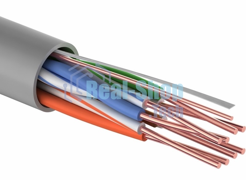 Кабель UTP PROconnect 4PR 24AWG, CCA, cat.5e, PVC, серый, бухта 50 м