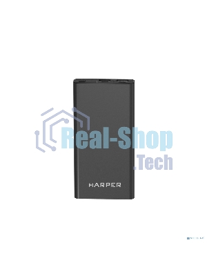 Портативный аккумулятор Harper PB-10031 черный (10 000mAh; Тип батареи Li-Pol; Вход Micro USB/Type-C, 2А; Выход: 5V/1A и 5V/2A; LED индикатор заряда, Корпус: металл)