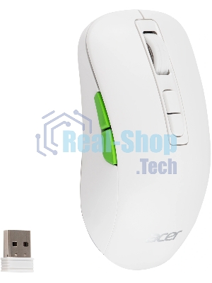 Мышь беспроводная Acer OMR311 белый, 2400 dpi, радиоканал, Bluetooth, USB, кнопки - 7
