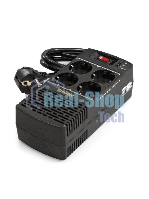 Стабилизатор ExeGate Power AD5000-1000 (1000VA/500W, диапазон 150...280В, 4 евророзетки)