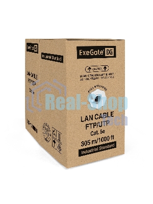 Кабель ExeGate SFTP 4 пары кат.5e медь, 24AWG, экран, бухта 305м, серый, PVC
