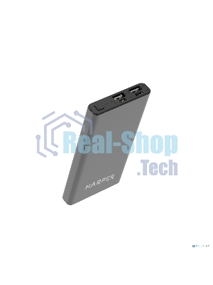 Портативный аккумулятор Harper PB-10031 черный (10 000mAh; Тип батареи Li-Pol; Вход Micro USB/Type-C, 2А; Выход: 5V/1A и 5V/2A; LED индикатор заряда, Корпус: металл)