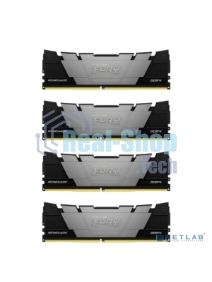 Оперативная память Kingston Fury Renegade, 64Gb (4x16GB), DDR4, 3600MHz, CL16, DIMM, с радиаторами, серый/черный