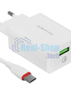 Сетевое зарядное устройство BOROFONE (6931474702487) BA21A QC3.0 для Type-c - белый