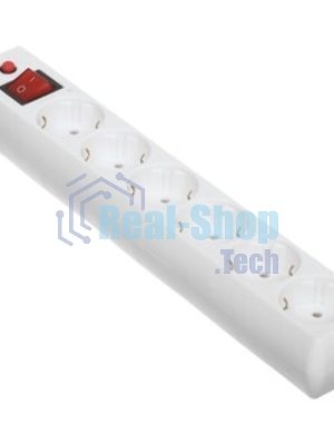 Сетевой фильтр Buro 600SH-16-5-W 5 м, 6 розеток, белый, коробка