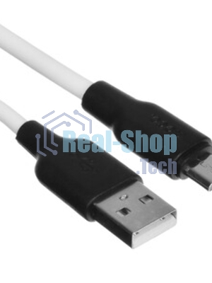 Кабель USB 2.0 HOCO X21, силиконовая оплетка, AM/microBM, бело-черный, 1м