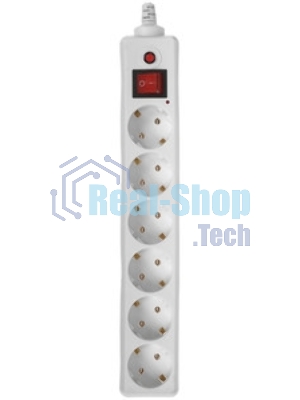 Сетевой фильтр Buro 600SH-16-5-W 5 м, 6 розеток, белый, коробка