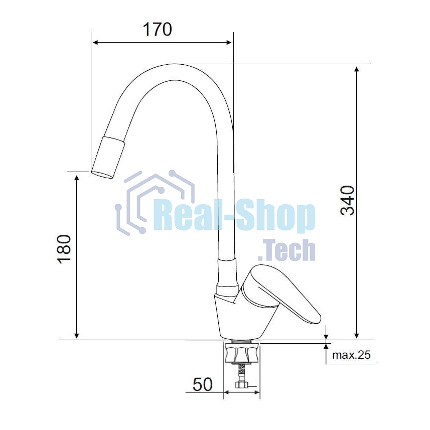 SUS126W-016F Смеситель для кухни, ø35