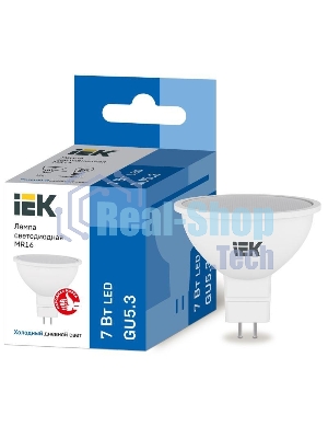 Лампа светодиодная IEK LLE-MR16-7-230-65-GU5 ECO MR16 софит 7Вт 230В 6500К GU5.3