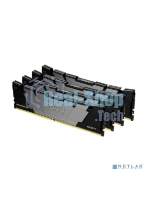Оперативная память Kingston Fury Renegade, 64Gb (4x16GB), DDR4, 3600MHz, CL16, DIMM, с радиаторами, серый/черный