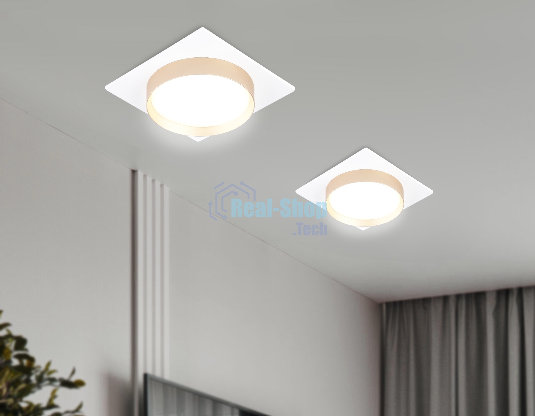 Светильник Ambrella light TN5230 WH/GD белый/золото GX53 max 12W 110*110*35