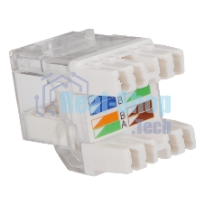 Модуль розеточный с индикатором Keystone, RJ45, кат.5E, UTP, 180 градусов, с индикатором, белый