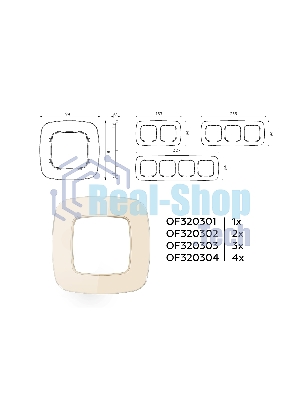 Рамка OMEGA Radian (Бежевый Стекло органическое) 3-ая OF320303