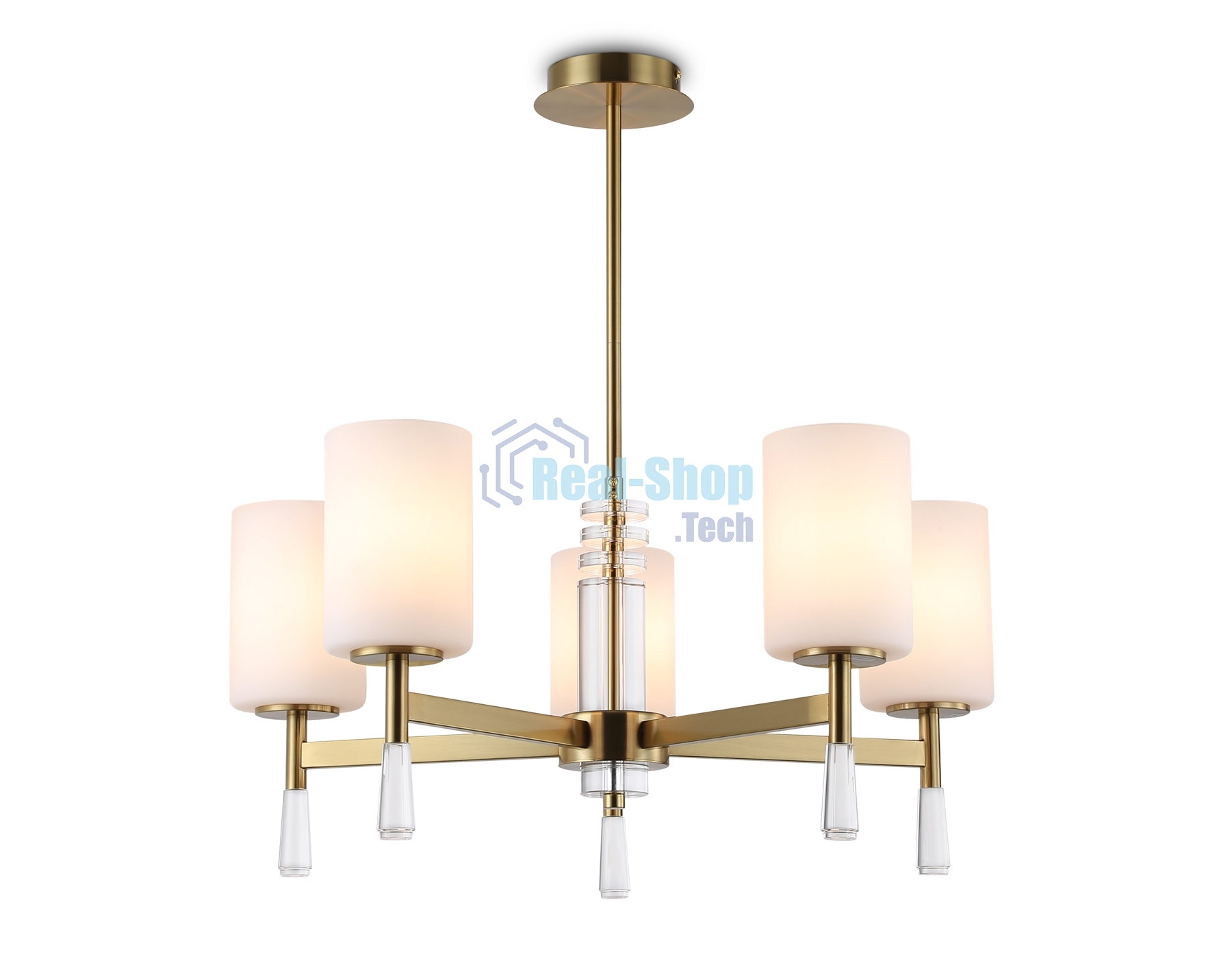 Люстра Ambrella light LH56261/5 BS/FR латунь/белый матовый E27/5 max 60W D600*590