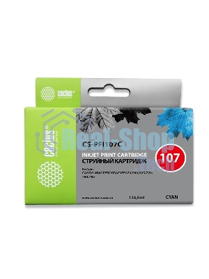 Картридж струйный Cactus CS-PFI107C синий (130мл) для Canon IP iPF670/iPF680/iPF685/iPF770/iPF780/iPF785/