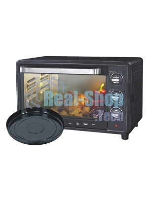 Мини-печь Sakura SA-7001BP 35л, духовка 1600 Вт,, механ.управление, 3 режима работы духовки (верх, низ, верх+низ), таймер на 60 минут, регулировка температуры духовки, комплектация - металлическая решетка, противень, круглая форма для выпечки (230х50 мм), ухват. : черный.