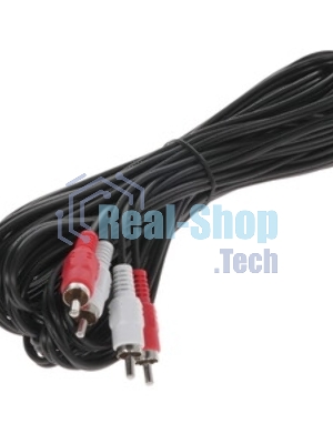 Кабель аудио Cablexpert CCA-2R2R-1.8M-N, 2xRCA/2xRCA, 1.8м, черный, пакет