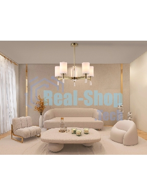 Люстра Ambrella light LH56261/5 BS/FR латунь/белый матовый E27/5 max 60W D600*590