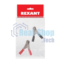 Зажим крокодил Rexant, длина 50 мм, ток 10A, 2 шт., пакет БОПП