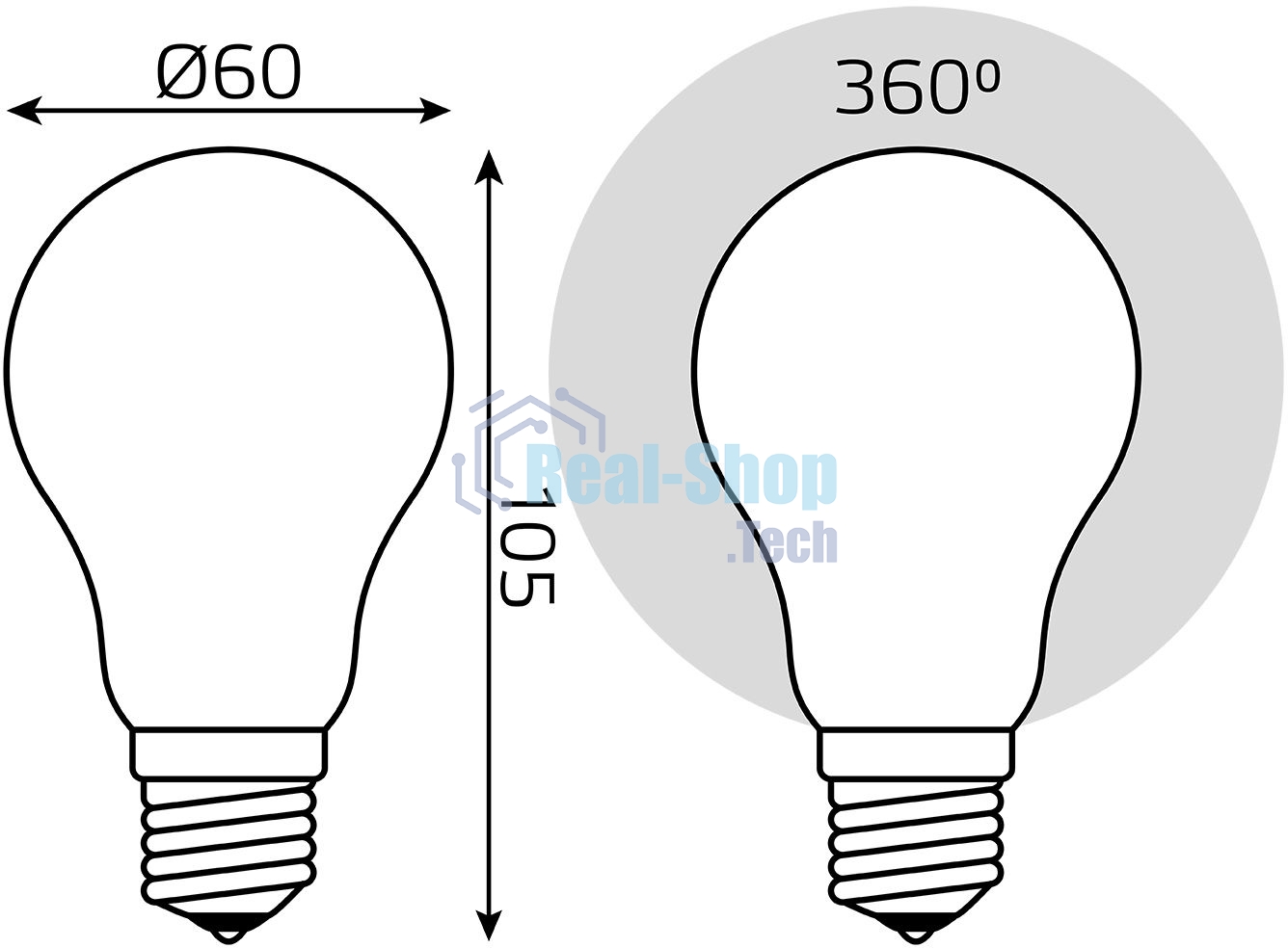 Лампа светодиодная Gauss 10Вт цок.:E27 шар 220B 4100K св.свеч.бел.нейт. A60 (упак.:10шт) (102202210)
