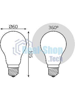 Лампа светодиодная Gauss 10Вт цок.:E27 шар 220B 4100K св.свеч.бел.нейт. A60 (упак.:10шт) (102202210)