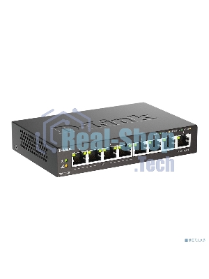 Коммутатор неуправляемый D-Link DGS-1008P/F3A с 8 портами 10/100/1000Base-T (4 порта PoE 802.3af/at, PoE-бюджет 60 Вт)