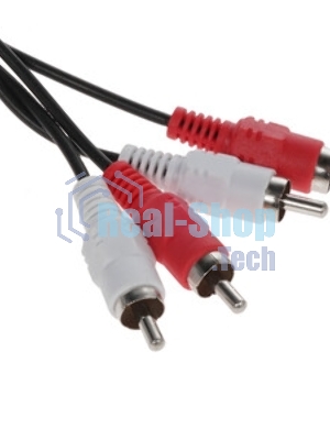Кабель аудио Cablexpert CCA-2R2R-1.8M-N, 2xRCA/2xRCA, 1.8м, черный, пакет